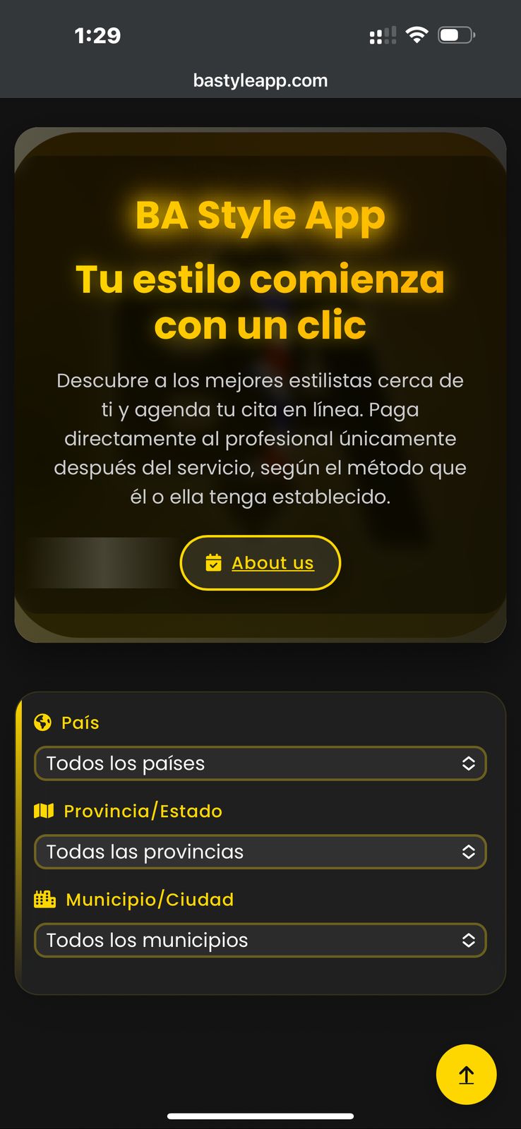Pantalla de inicio con vista de calendario