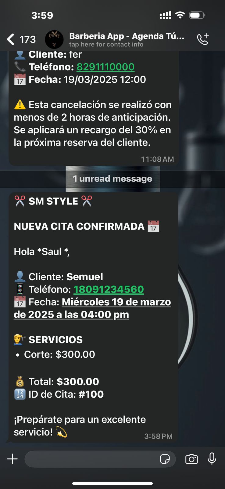 Pantalla de inicio con vista de calendario