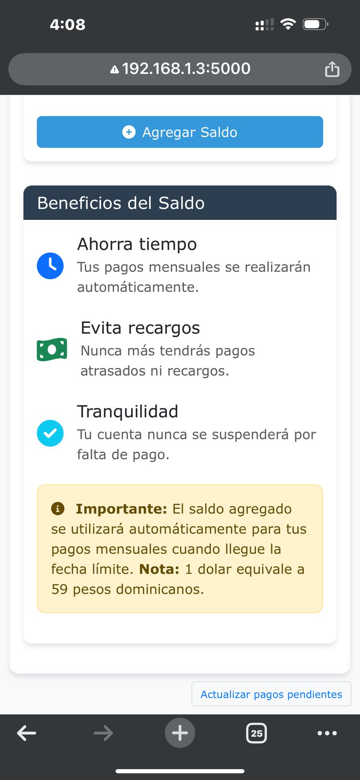 Panel de estadísticas diarias
