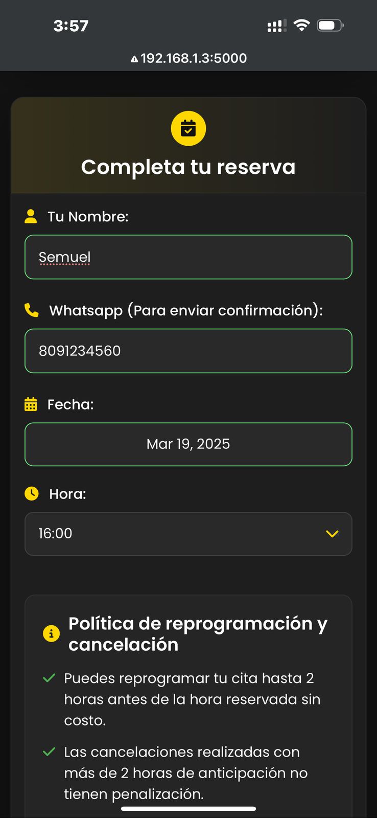 Panel de estadísticas diarias